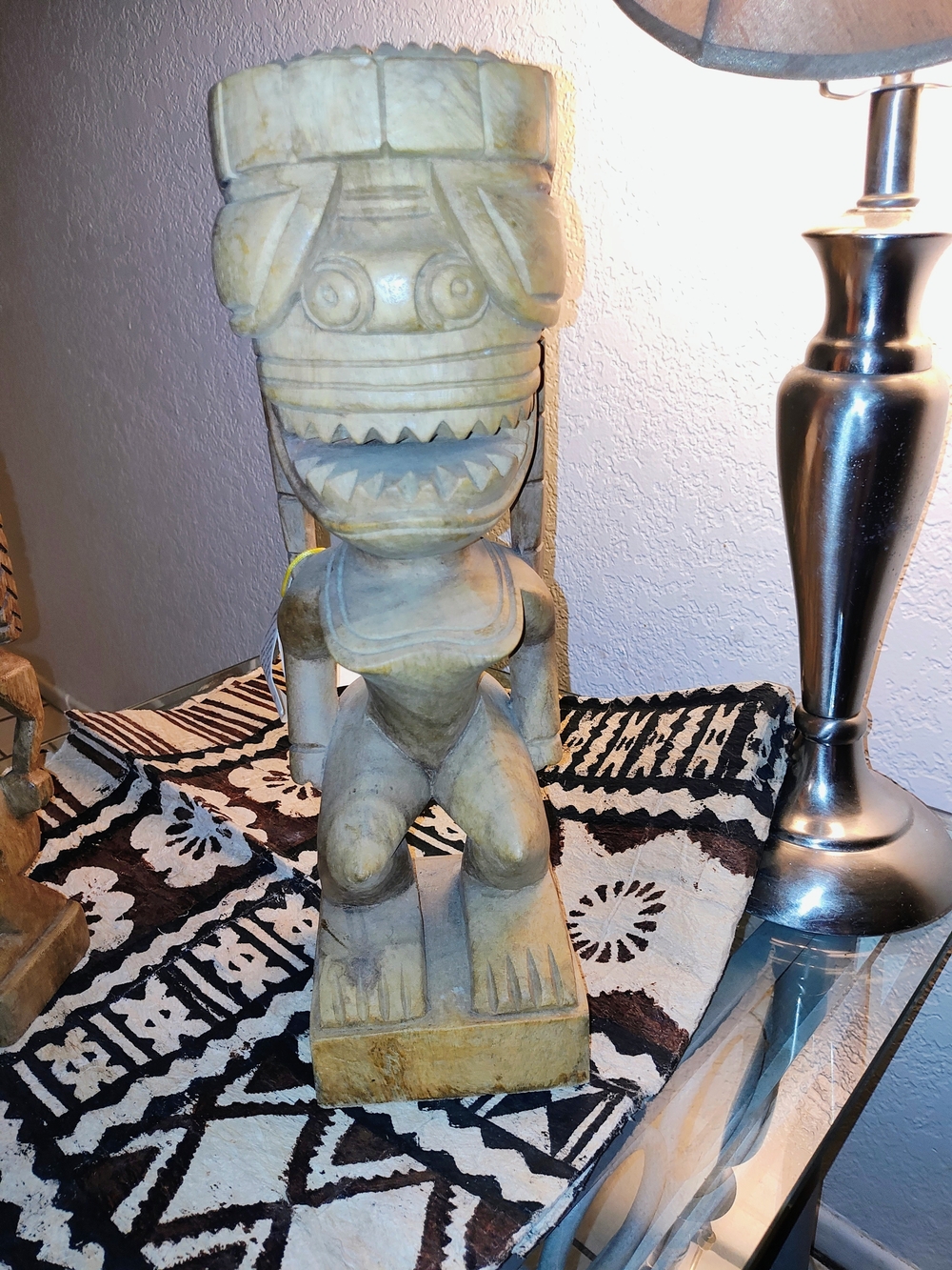 Hawaiian Tiki W/Tags Collector Carving Rare KOA wood 15" Mint Condition Hanalei